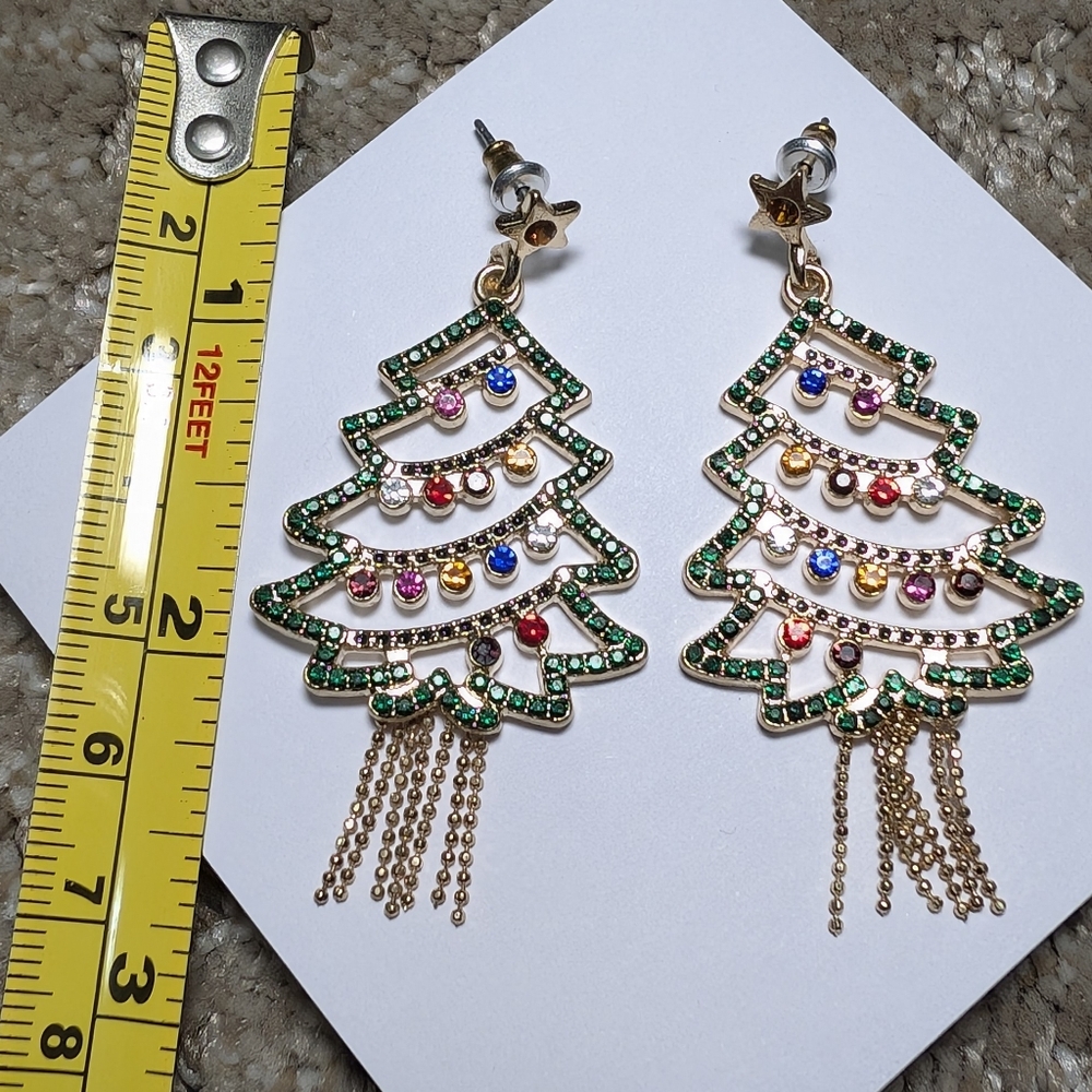 Multicolor Christmas Tree Earrings